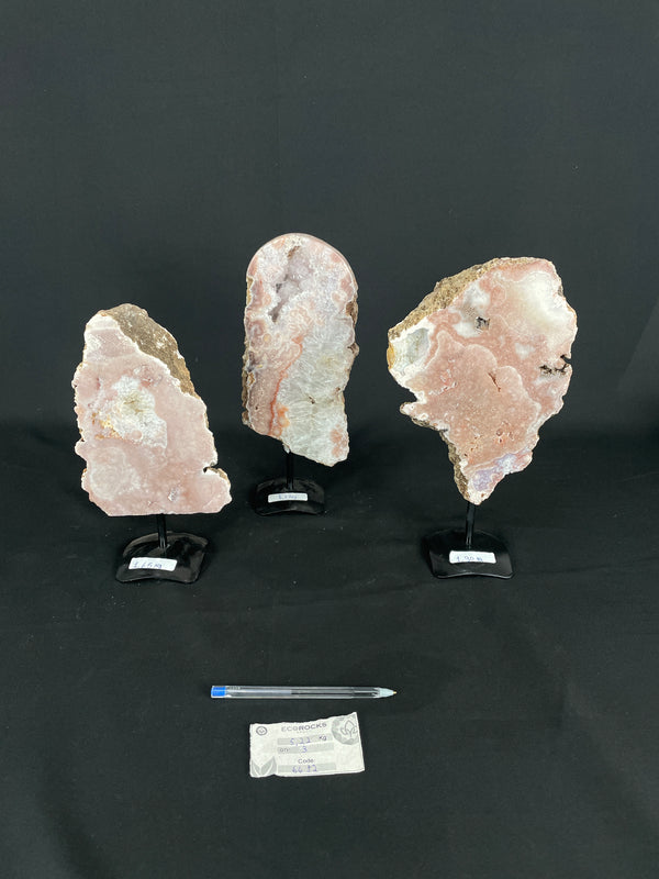 [PROMO LOT] Pink Amethyst Slabs On Metal Stands (6612) - 5,22 kg