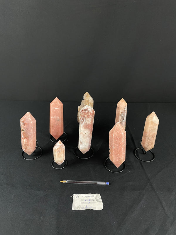 [PROMO LOT] Pink Amethyst Double Terminated on Metal Stands (6700)
