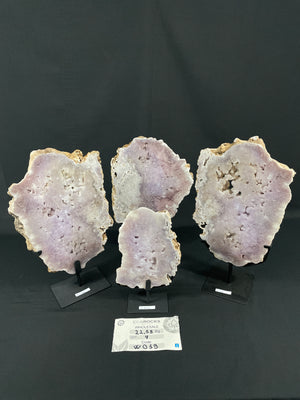 [Wholesale Lot] Pink Amethyst Slabs On Metal Base (W059)