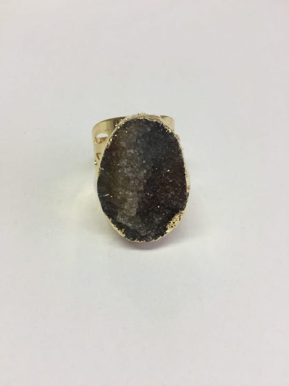AGATE DRUZY CUFF RING