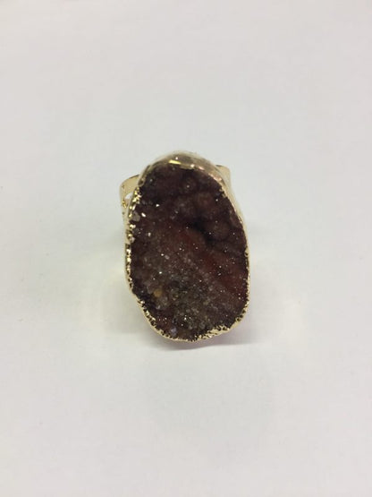 AGATE DRUZY CUFF RING