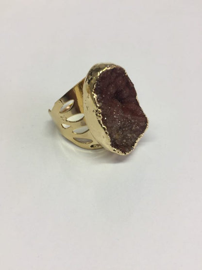 AGATE DRUZY CUFF RING