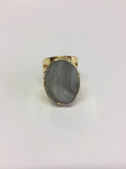 AGATE DRUZY CUFF RING