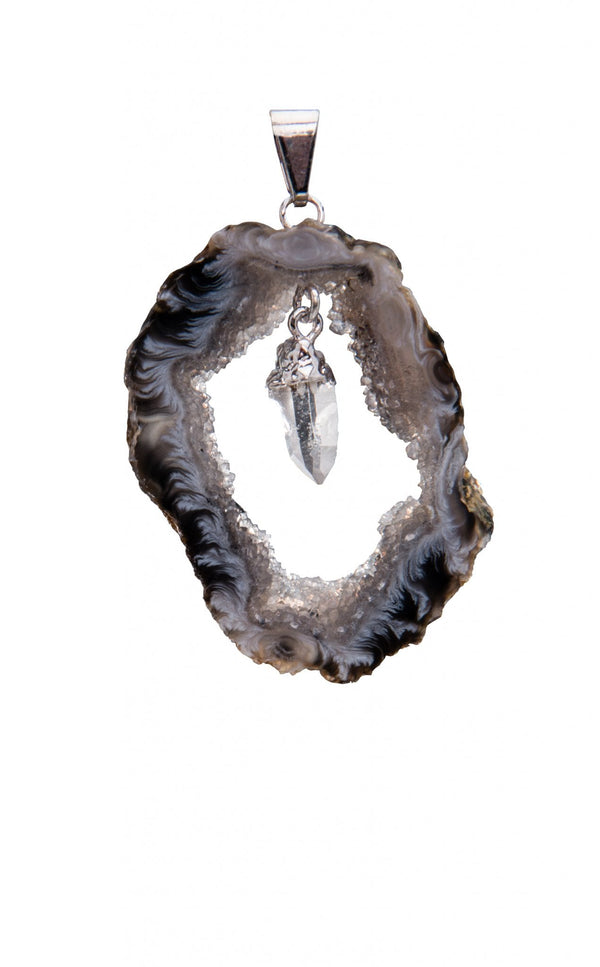 GEODE SLICE PENDANT WITH DANGLE POINT