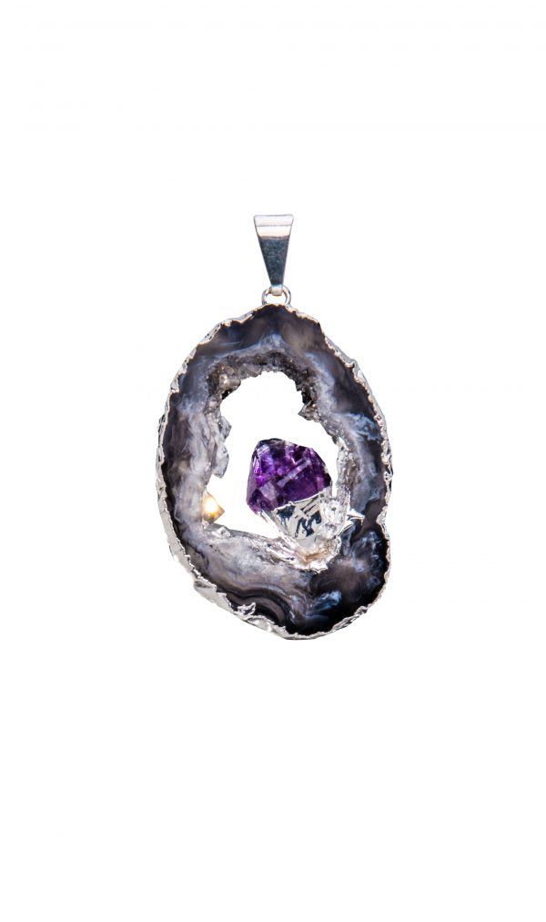 GEODE SLICE PENDANT WITH POINT