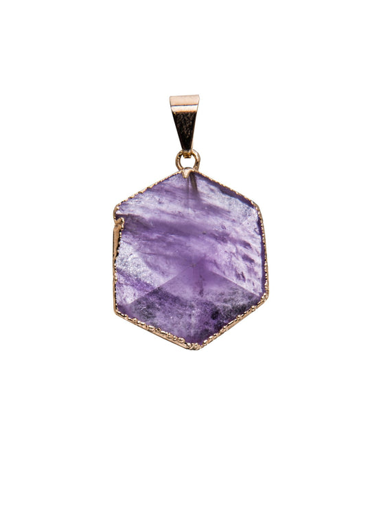 HEXAGON AMETHYST PENDANT