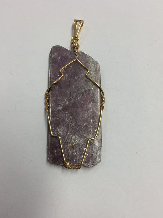 WIRE WRAP PENDANT LEPIDOLITE