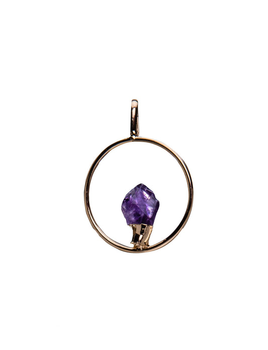 SINGLE METAL AMETHYST POINT PENDANT