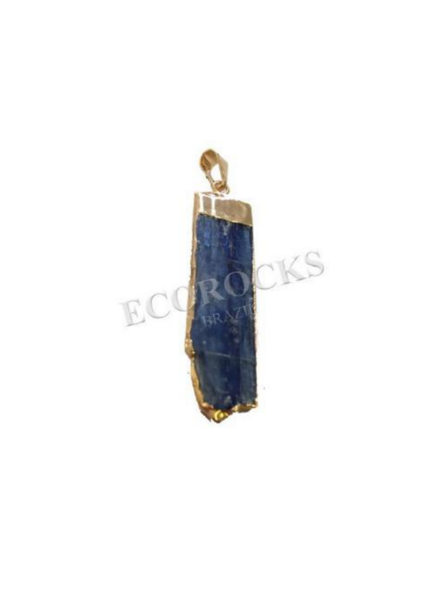 BLUE KYANITE PENDANT (PLATED EDGES)